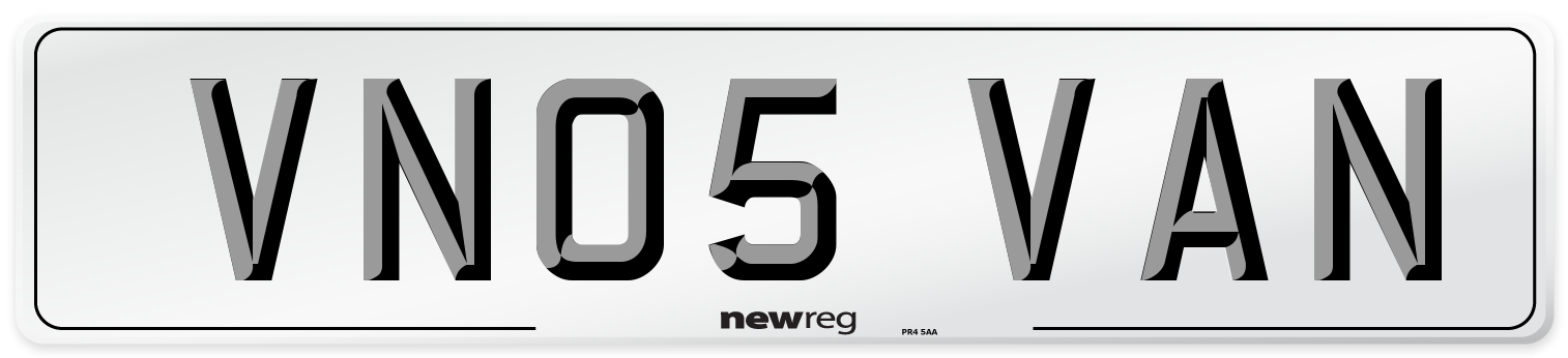 VN05 VAN Number Plate from New Reg
